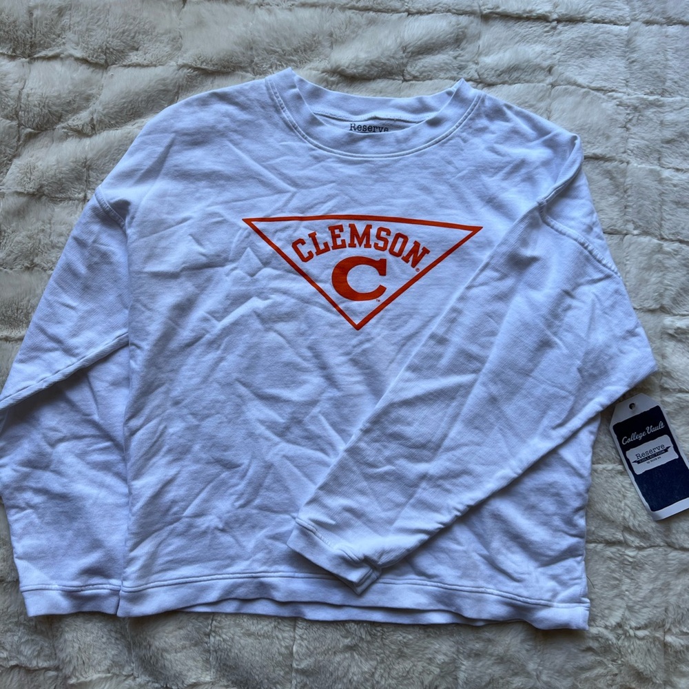 Clemson Collegiate White Sweatshirt with  Logo - NWT